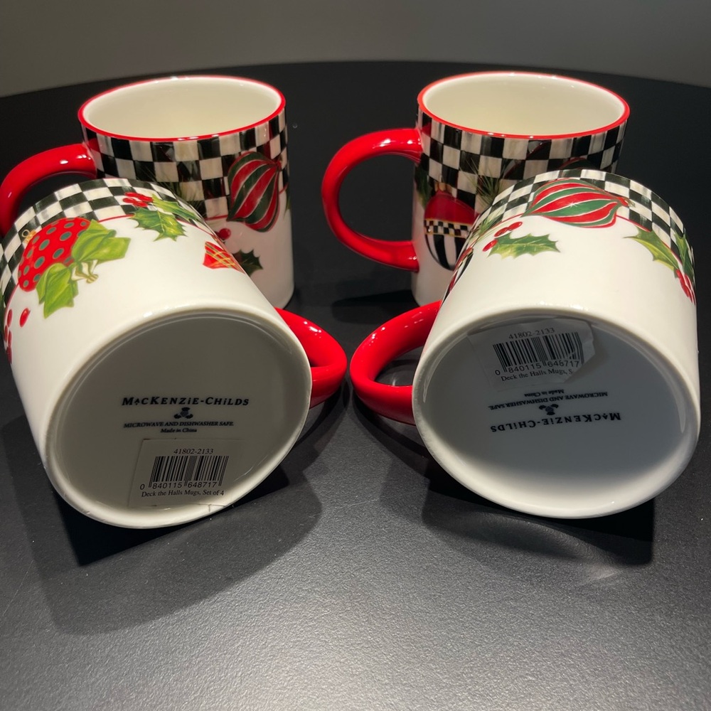 Mackenzie Childs - Deck the Halls Mugs
Set 4 - Picture 9 of 11